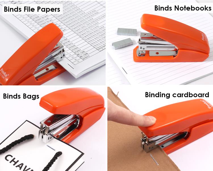 Orange Finger Touch 25 Sheets Desk Stapler