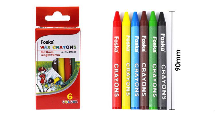 non-toxic 6 colors wax crayon