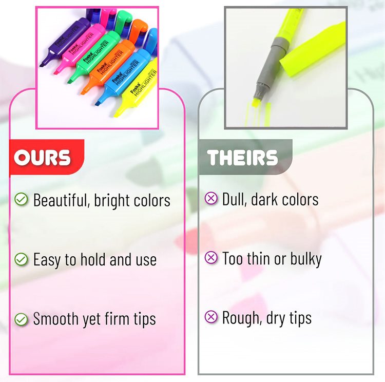 Foska chisel tip highlighter pens