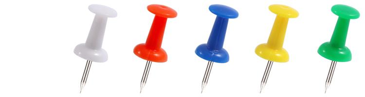 assorted color push pins