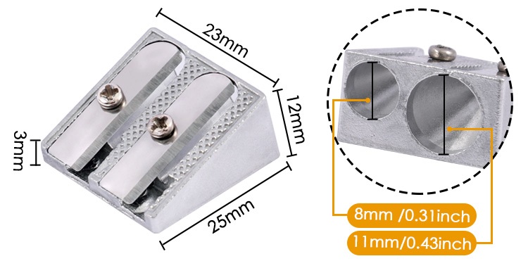 Double Holes Pencil Sharpener