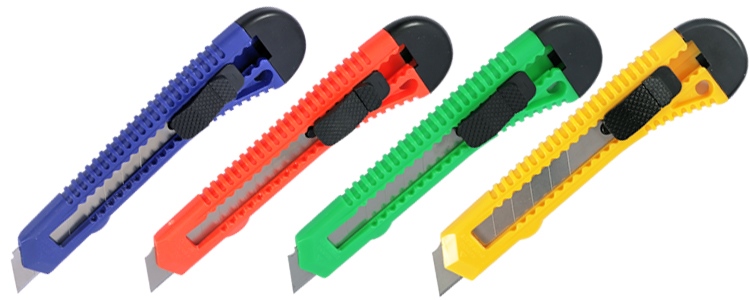 assorted color cutter knife