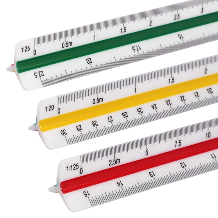 Color-coded Grooves Plastic Ruler