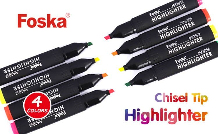  Durable Chisel Tip Highlighter Marker