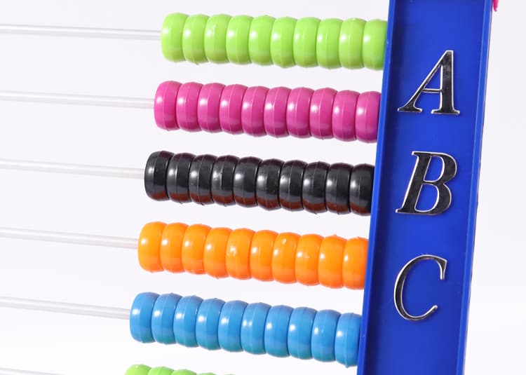 5 vivid colors plastic abacus