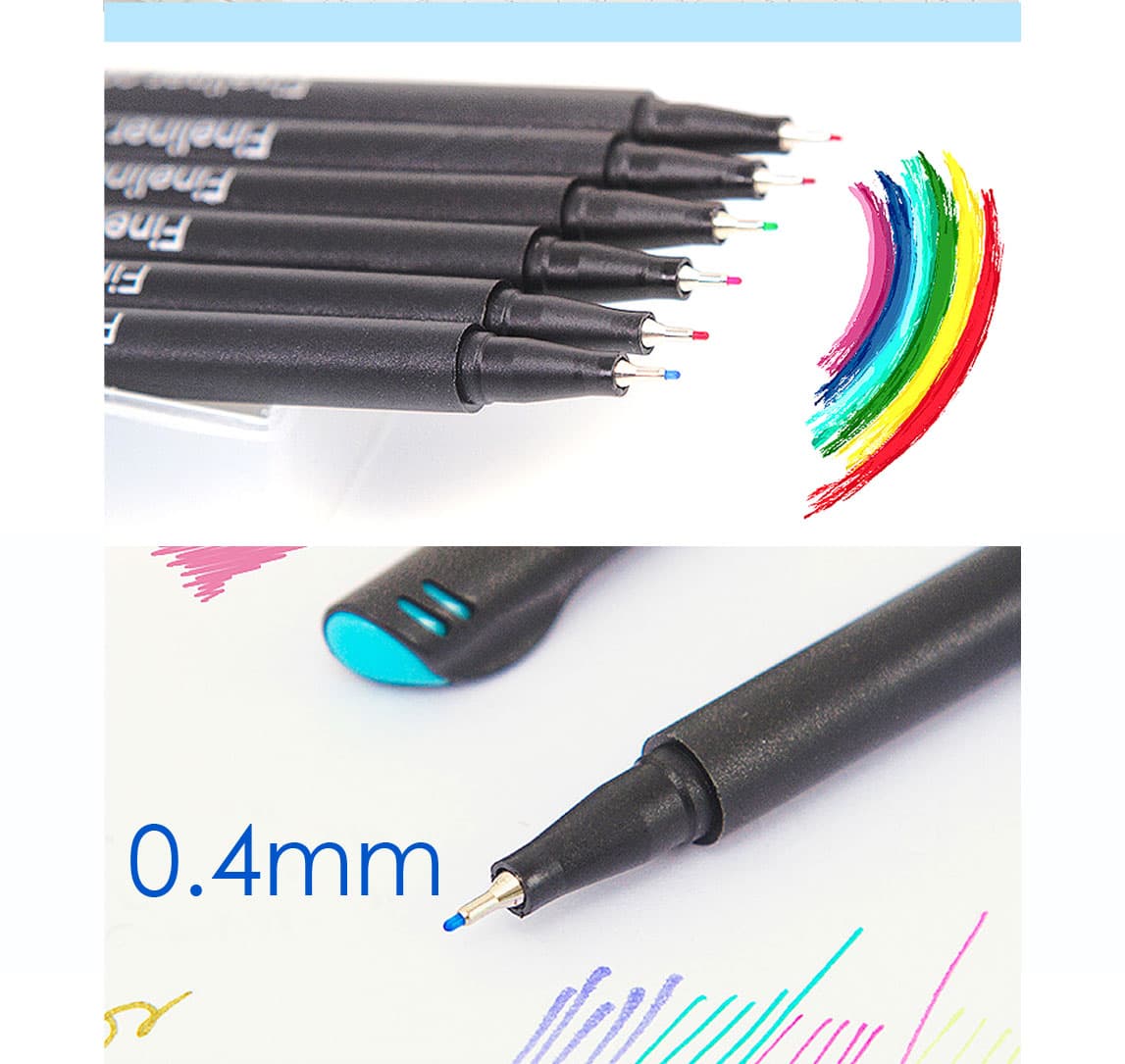 12 colors fineliner pen