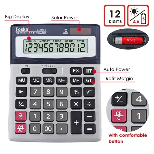 12 digits solar power calculator