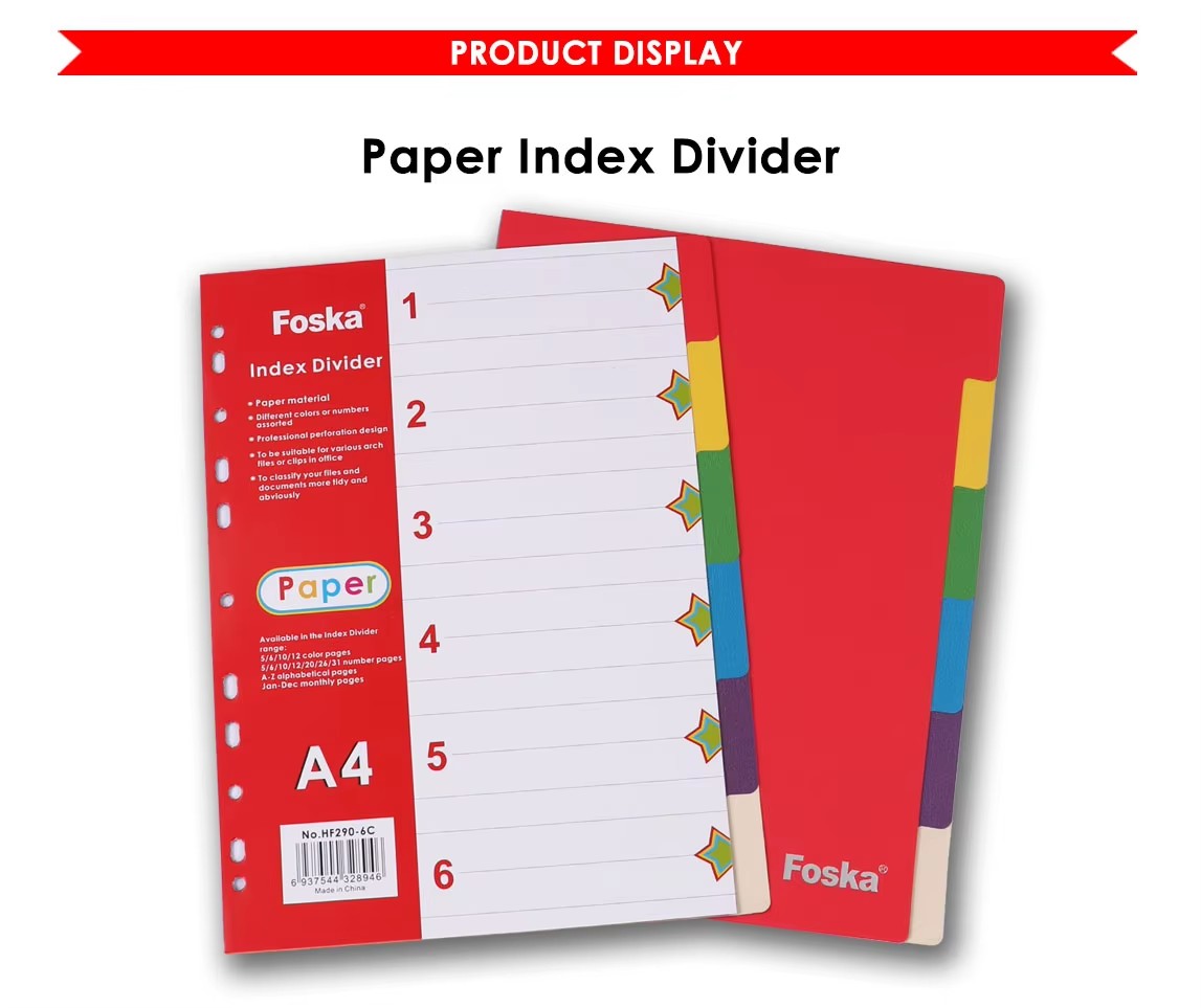 A4 paper index divider