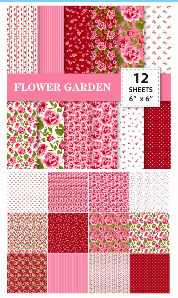 Scrapbook Paper with Flower Pattern