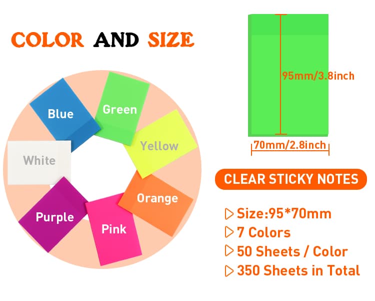 Colorful PET Sticky Notes