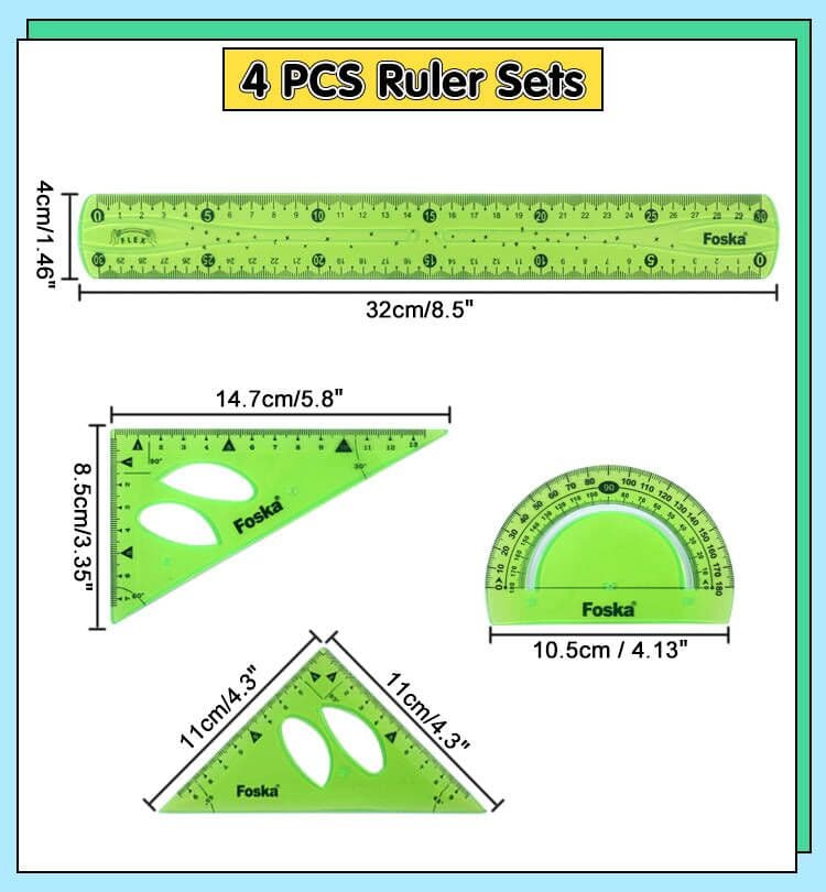 4pcs ruler set
