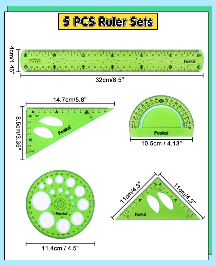 5 pcs ruler set