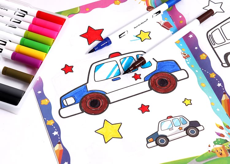 Coloring Book with Watercolor Pen