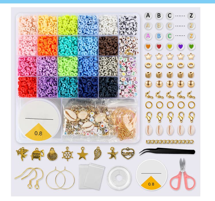 Assorted Colors Clay Beads