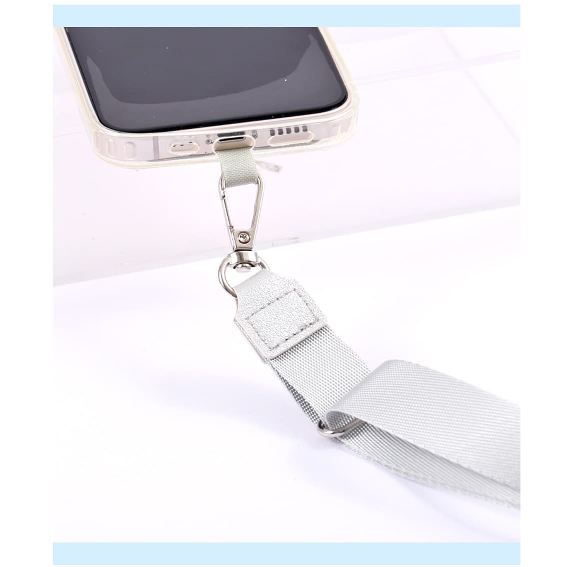 Grey Phone Lanyard