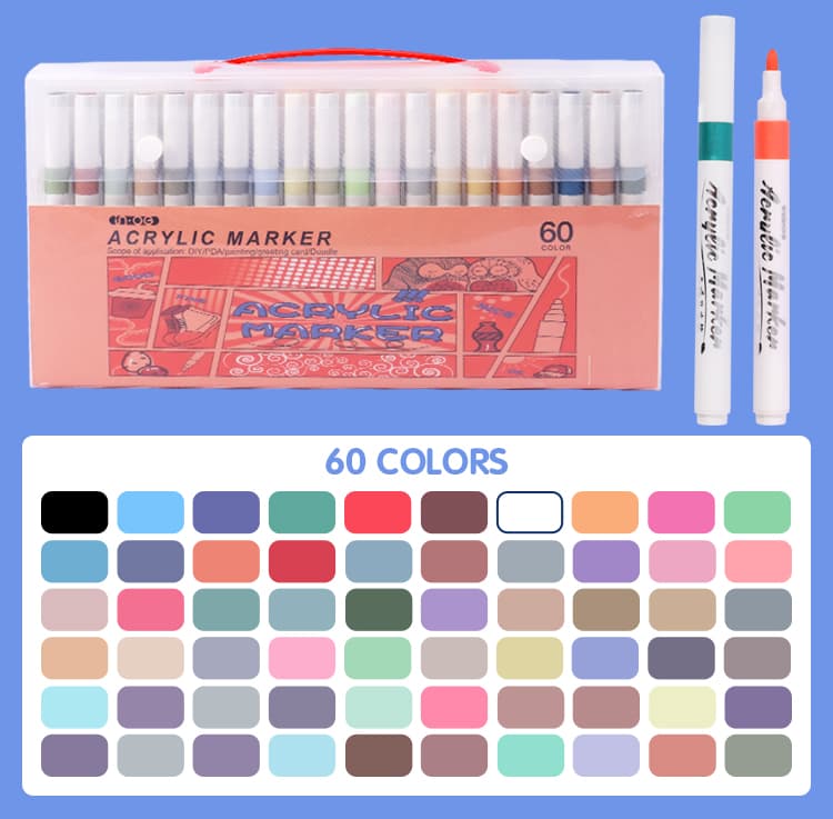 60 Colors Acrylic Markers