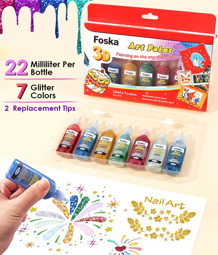 7 Vibrant Neon Glitter Glue