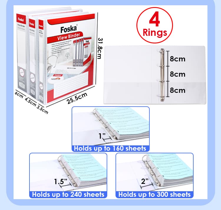 4 D-shaped Rings Binder