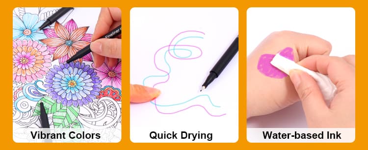 Water-Based Ink Fineliner Pens