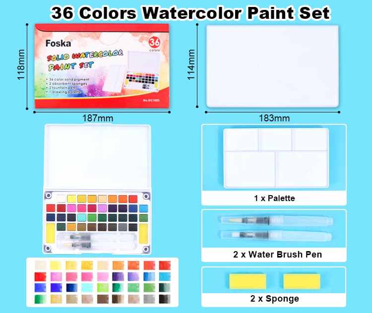 36 Colors Watercolor Paint