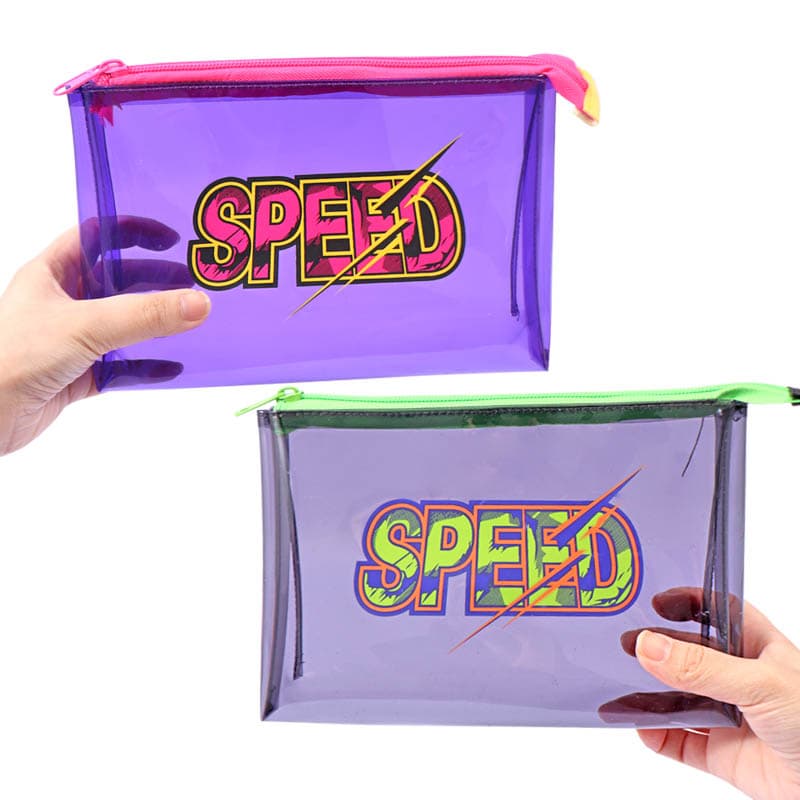 Black and purple pencil bag