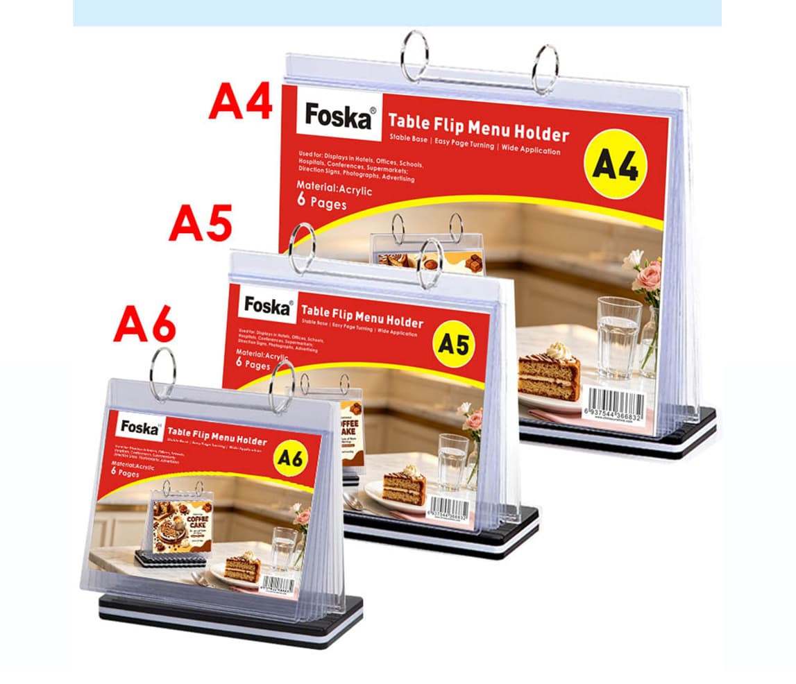 Different Size Table Flip Menu Holder Different Size Table Flip Menu Holder